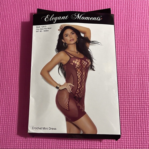 Burgundy Mini Net Dress / BNIP - Picture 3 of 4